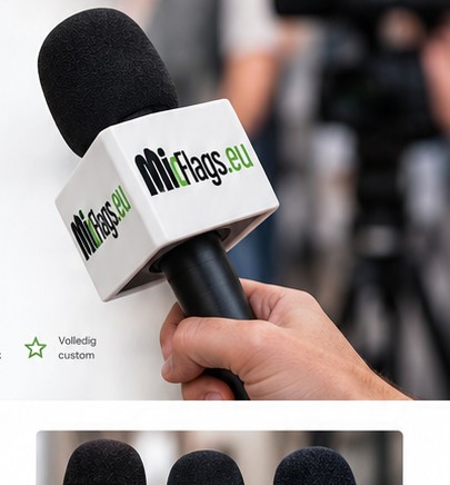 Microfoon met MicFlags microfoonflag
